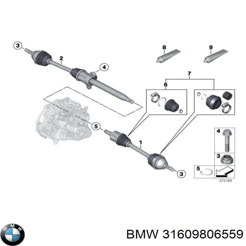 Пильник шарніра кутових швидкостей зовнішній передній BMW 31609806559 ціна, від 12.05 USD