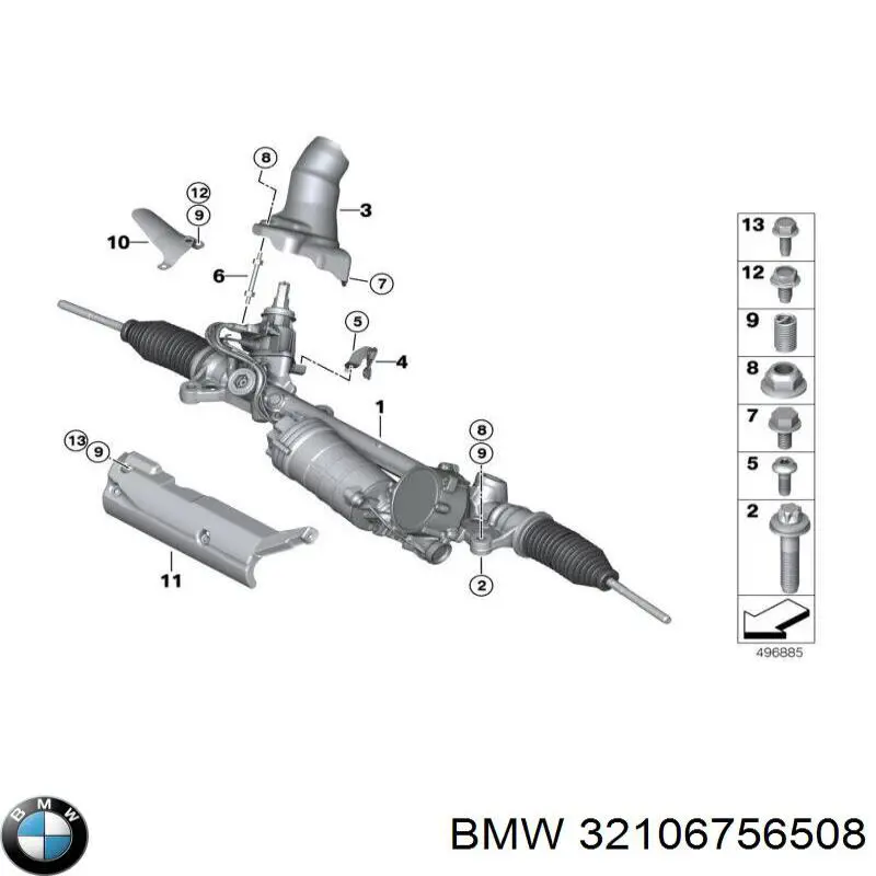 32106897813 BMW Рейковий рульовий механізм