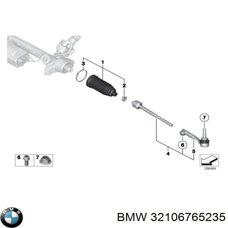 Купити 32106765235 BMW Тяга рульова в зборі, ліва