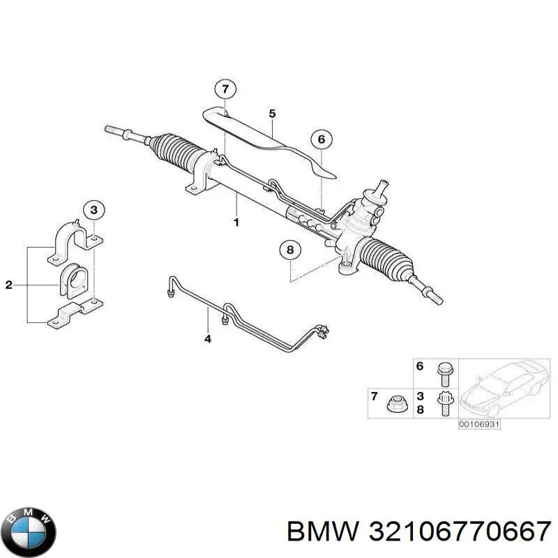 Купити 32106770667 BMW Рульова рейка