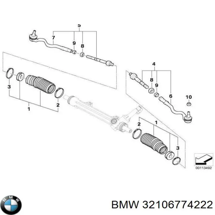 Купити 32106774222 BMW Тяга рульова в зборі, ліва