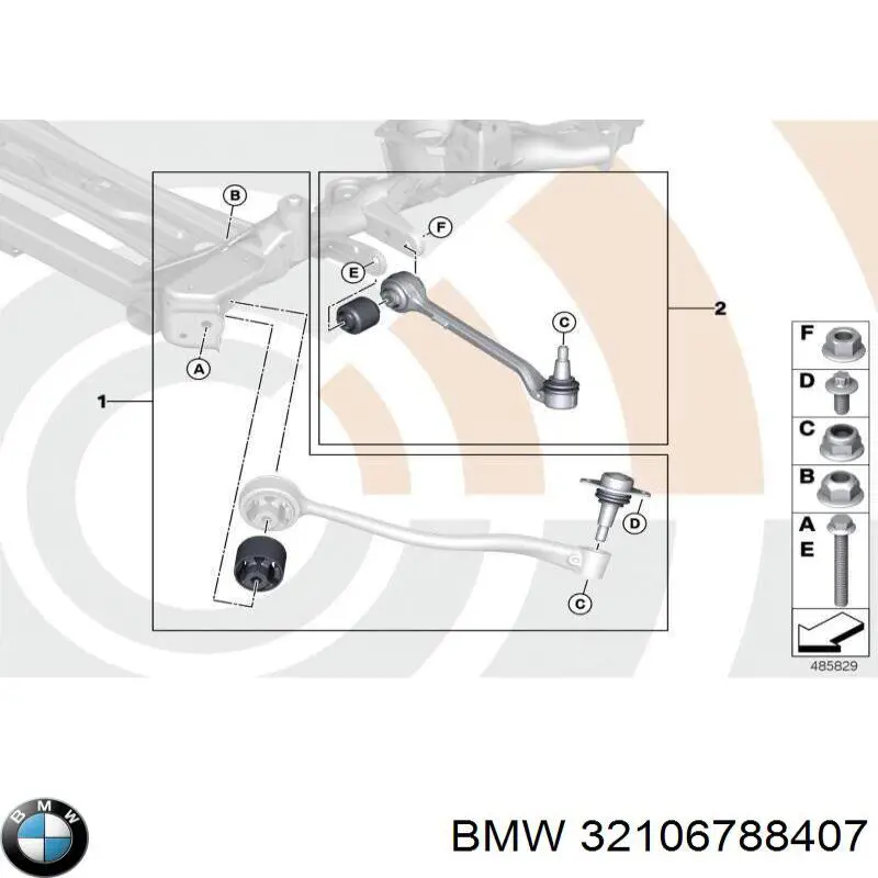 Гайка кріплення приймальної труби глушника (штанів) BMW 32106788407 ціна, від 3.80 USD