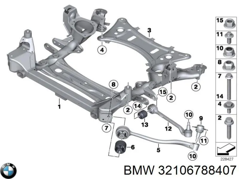 Гайка кріплення приймальної труби глушника (штанів) 32106788407 BMW