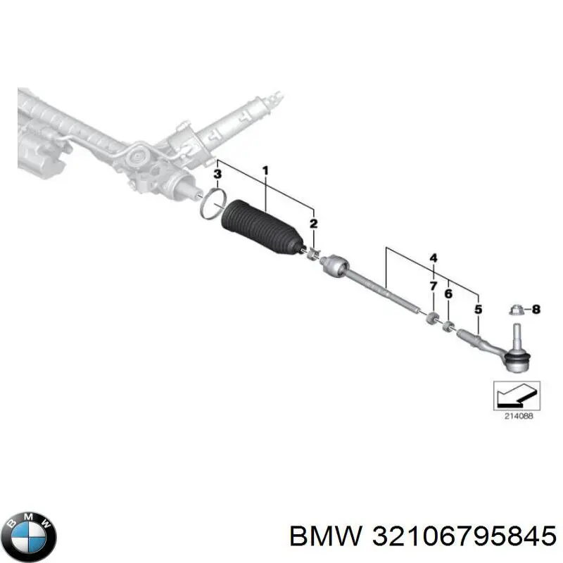 32106795845 BMW пильник рульового механізму/рейки