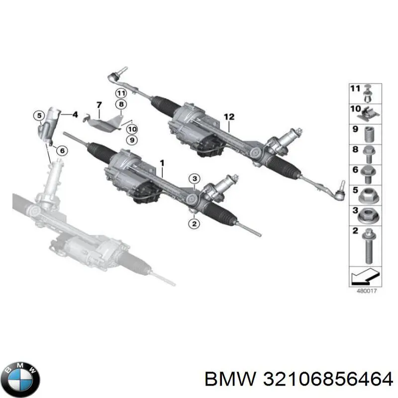 32106854891 BMW Рейковий рульовий механізм