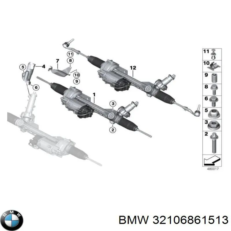 32106872358 BMW Рейковий рульовий механізм