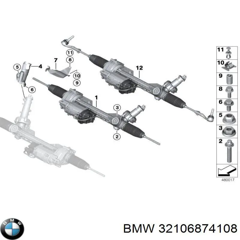 32106874108 BMW Рейковий рульовий механізм