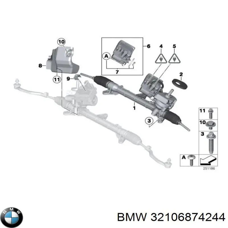 32106874244 BMW Рейковий рульовий механізм