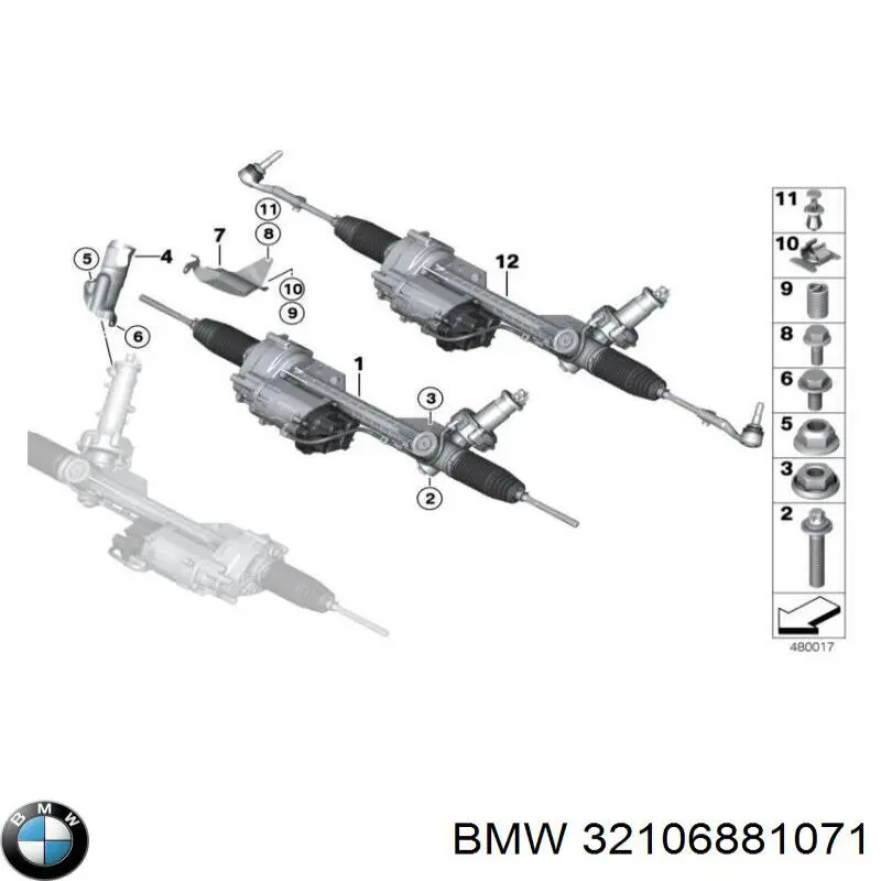 Рейка рульова 32106881071 BMW