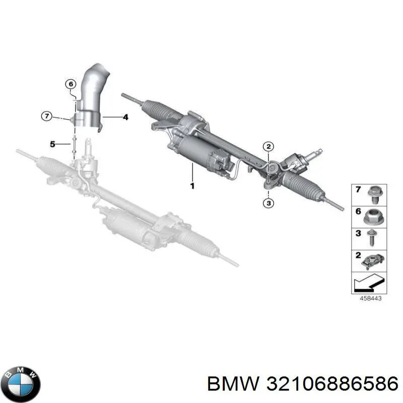 32106886586 BMW Рейковий рульовий механізм