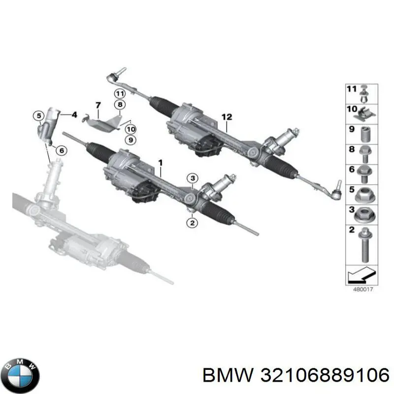 32106889106 BMW рейка рульова
