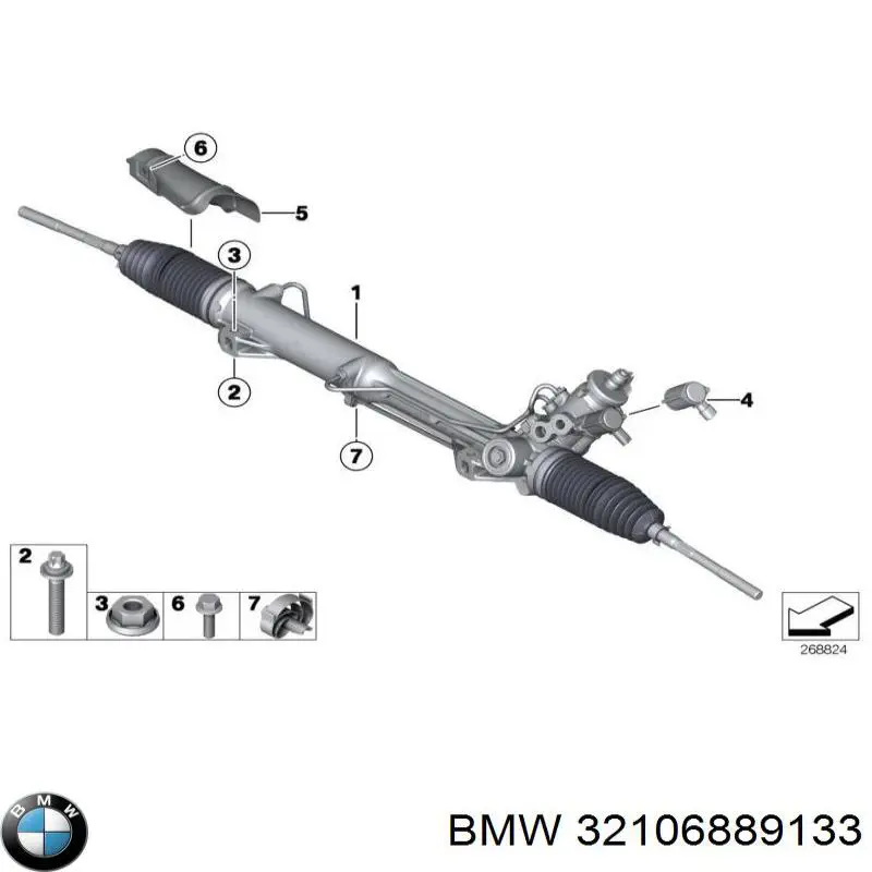 32106889133 BMW Рейковий рульовий механізм