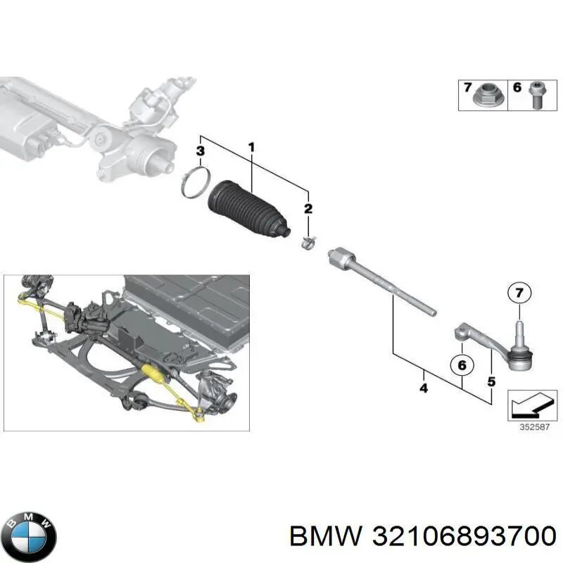 Пильник рульової тяги BMW 32106893700 ціна, від 6.70 USD