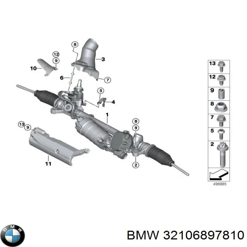 Рейка рульова 32106897810 BMW