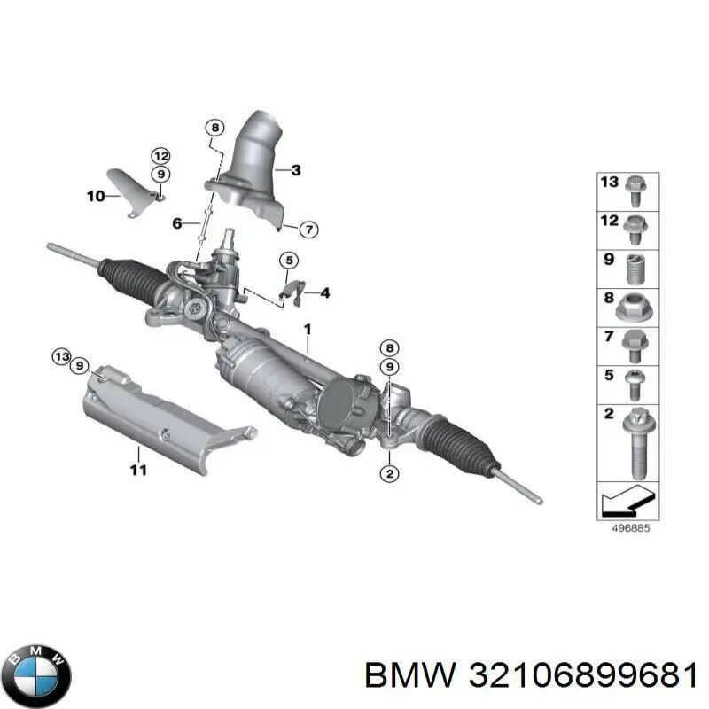 Рейка рульова 32106899681 BMW