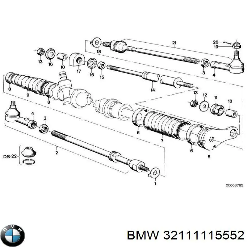 32111115552 BMW Тяга рульова в зборі, права