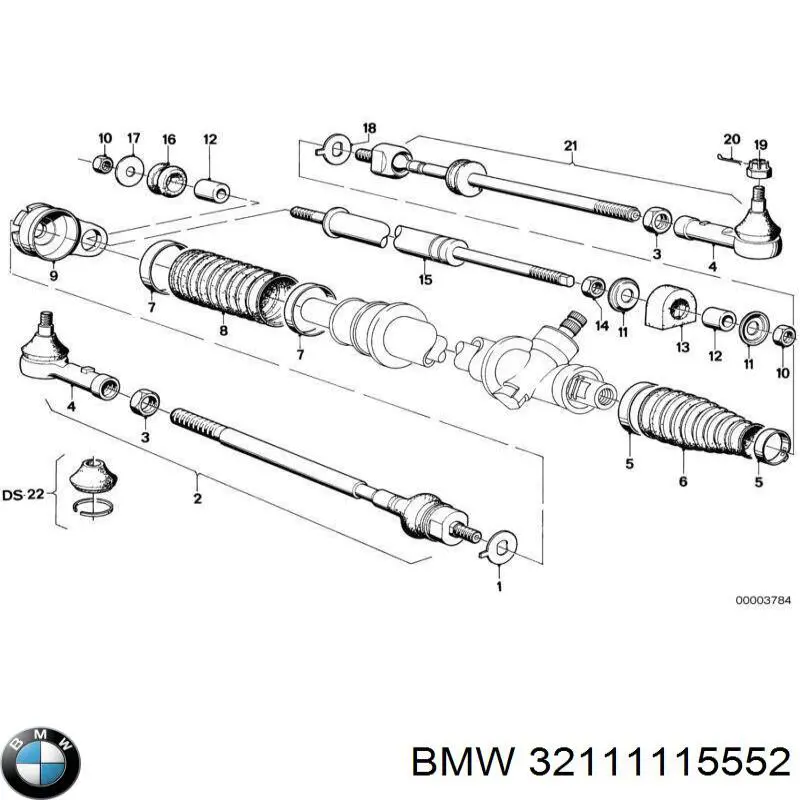 Тяга рульова в зборі, права 32111115552 BMW