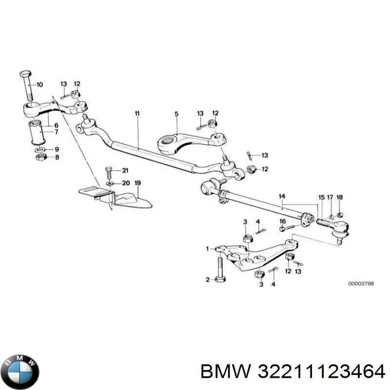32211123464 BMW Втулка маятникового важеля