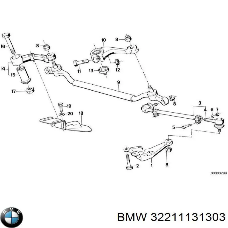 Купити 32211131303 BMW Сошка рульового керування