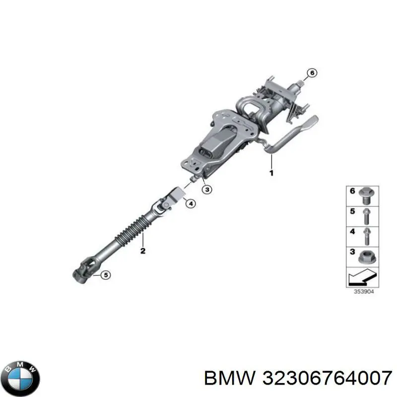 Вал рульової колонки, нижній BMW 32306764007 ціна, від 240.28 USD