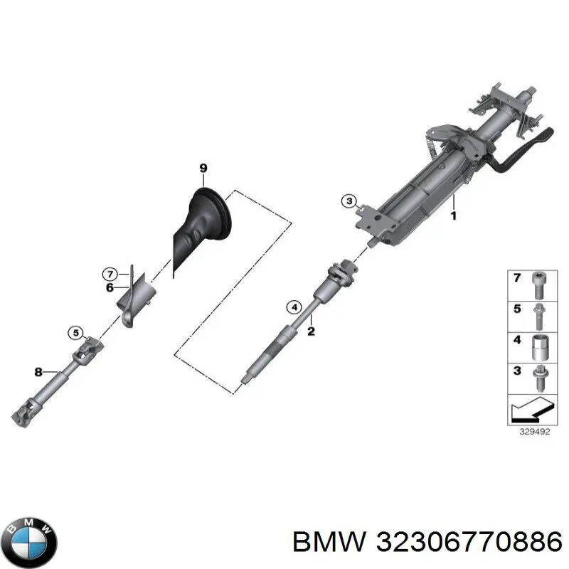 Купити 32306778708 BMW Рульова колонка