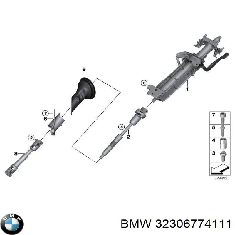 Вал рульової колонки, нижній BMW 6774110 ціна, від 31.67 USD