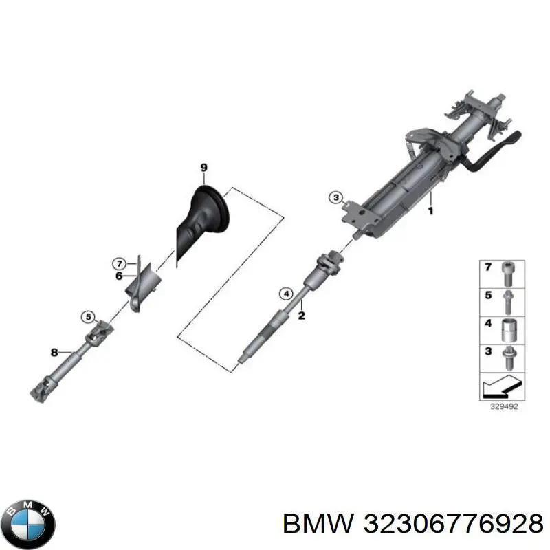 Вал рульової колонки, нижній BMW 6776928 ціна, від 25.34 USD