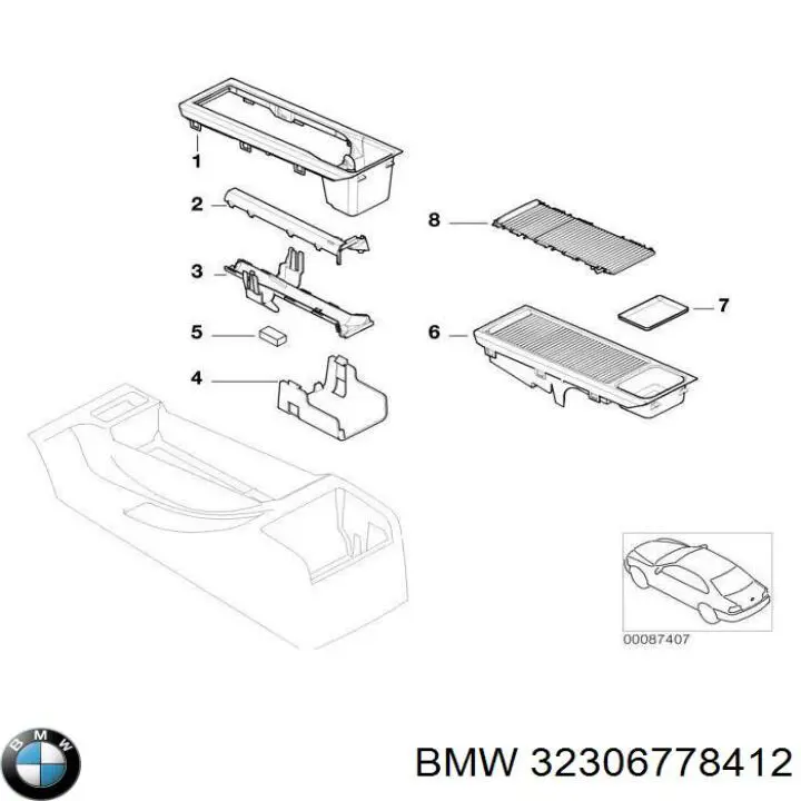 Купити 32306778412 BMW Молдинг заднього скла