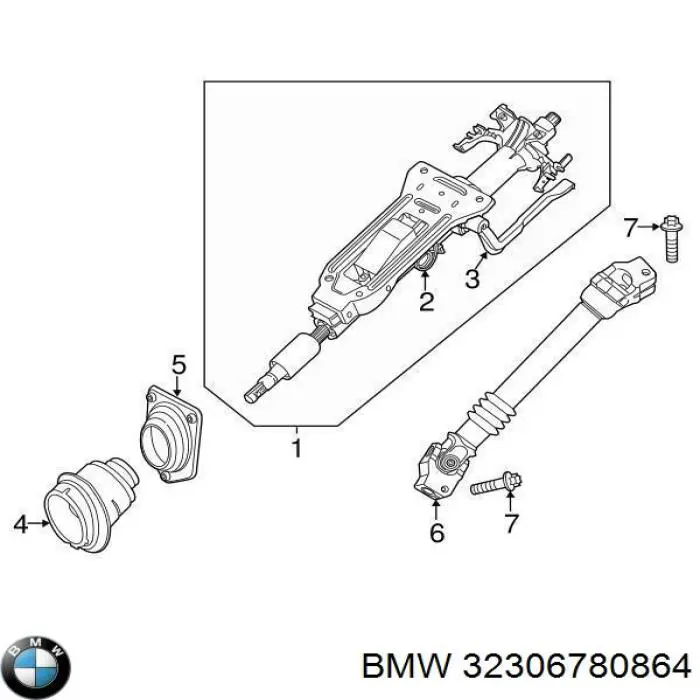 Купити 32306780864 BMW Вал рульової колонки, нижній