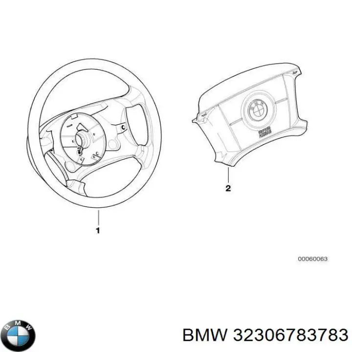 Подушка безпеки, водійська, AIRBAG BMW 32306783783 ціна, від 48.61 USD