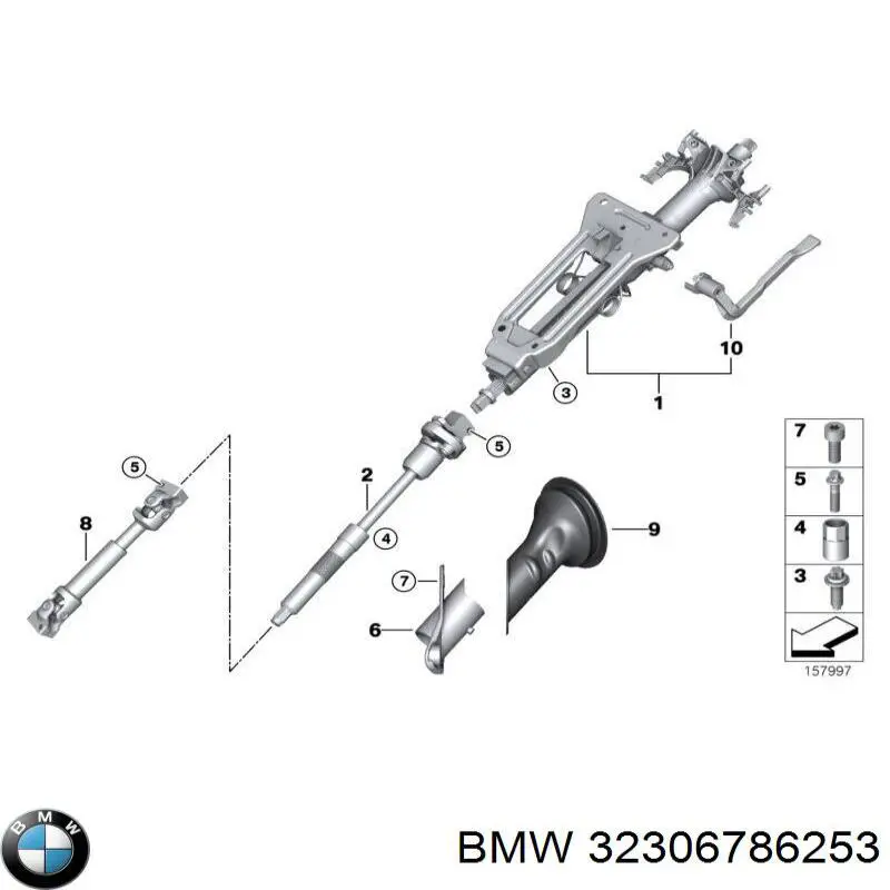 Колонка рульового управління на BMW X5 (E70)