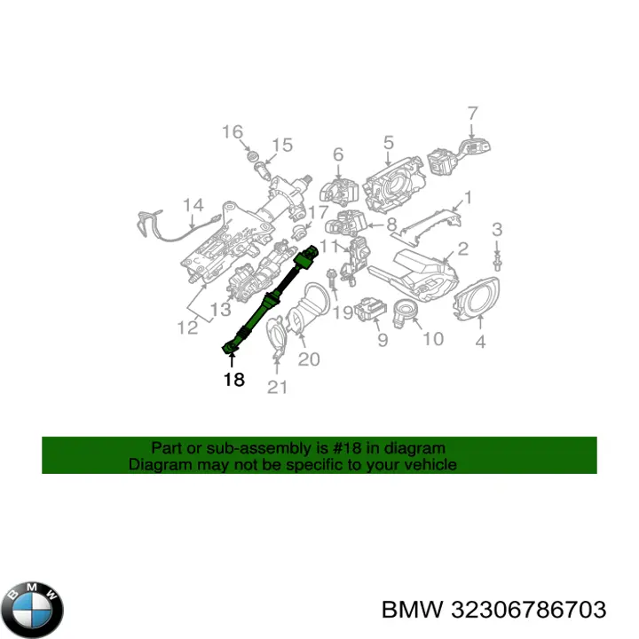 Вал рульової колонки, нижній BMW 32306786703 ціна, від 66.45 USD