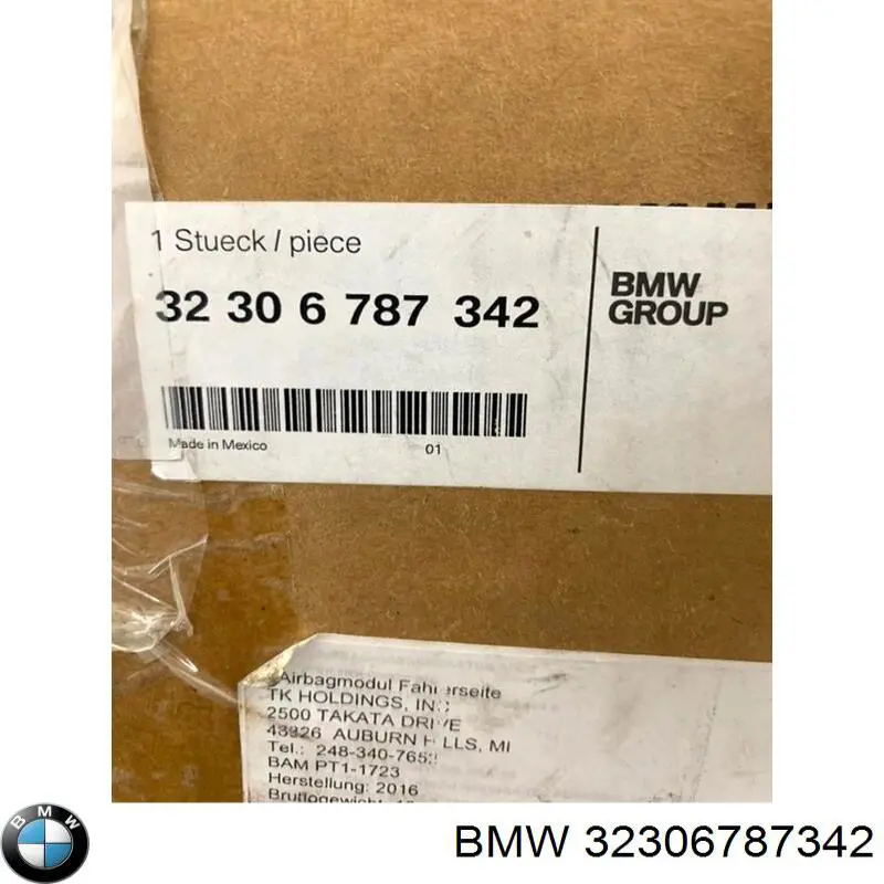 32306888436 BMW Подушка безпеки, водійська, AIRBAG