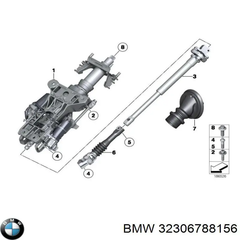 Карданчик вала рульової колонки, нижній BMW 32306788156 ціна, від 25.33 USD
