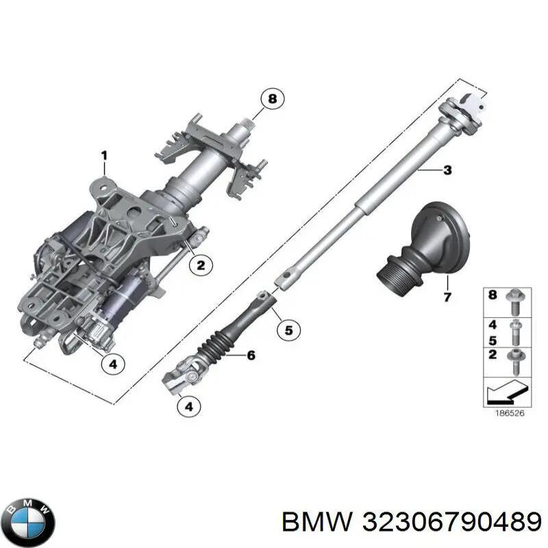 Карданчик вала рульової колонки, нижній BMW 32306790489 ціна, від 403.43 USD