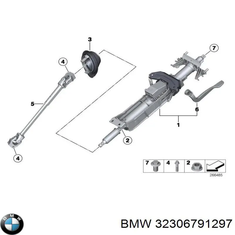 32306791297 BMW Вал рульової колонки, нижній