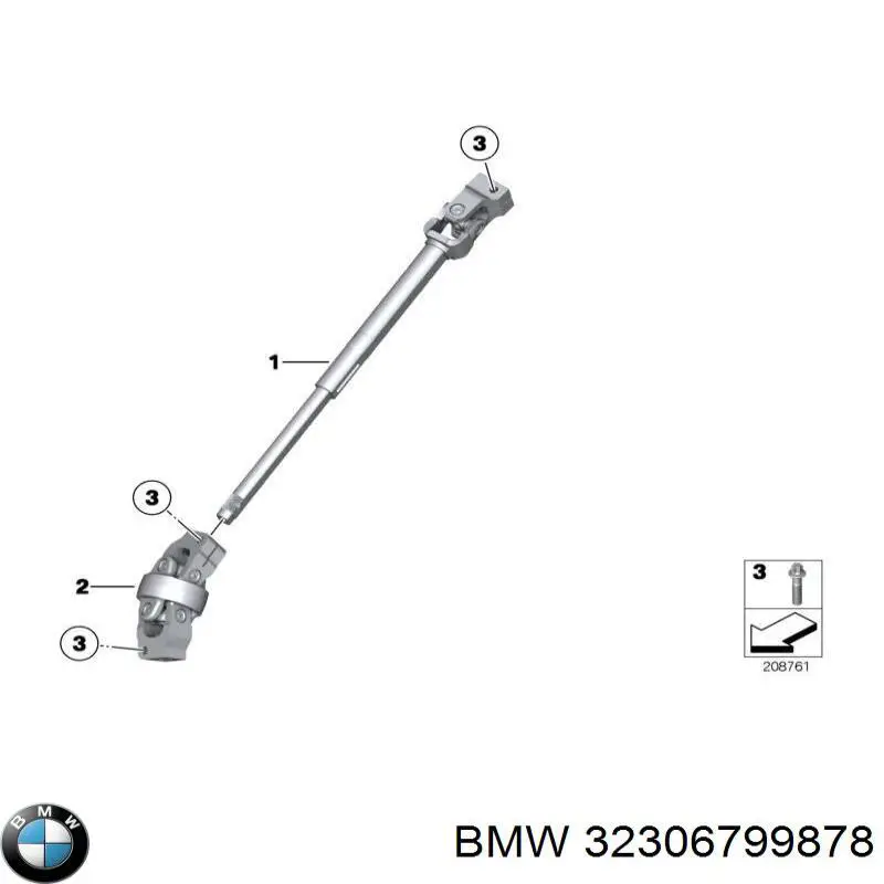 Вал рульової колонки, нижній BMW 32306799878 ціна, від 395.50 USD