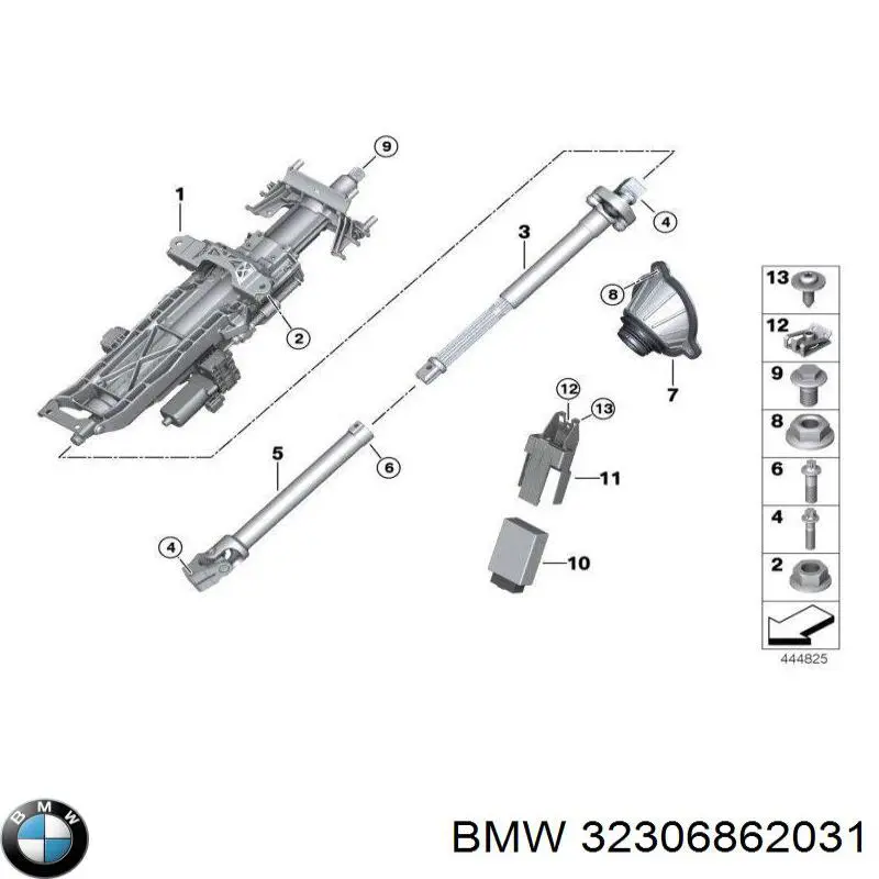Вал рульової колонки, нижній BMW 32306862031 ціна, від 63.35 USD