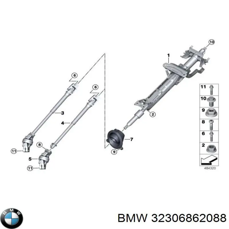 32306862088 BMW Рульовий кардан нижній