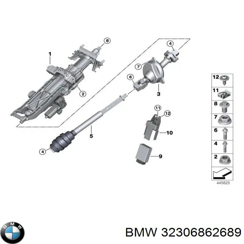 Кардан вала рульової колонки, нижній 32306862689 BMW