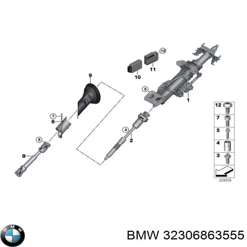 32306863555 BMW Колонка рульового управління