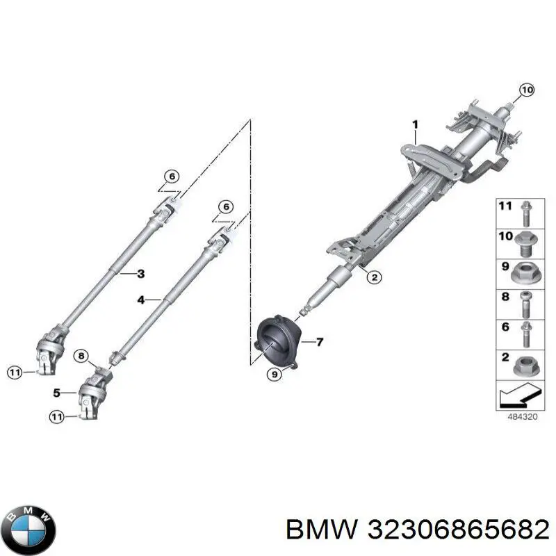 Купити 32306865682 BMW Рульова колонка