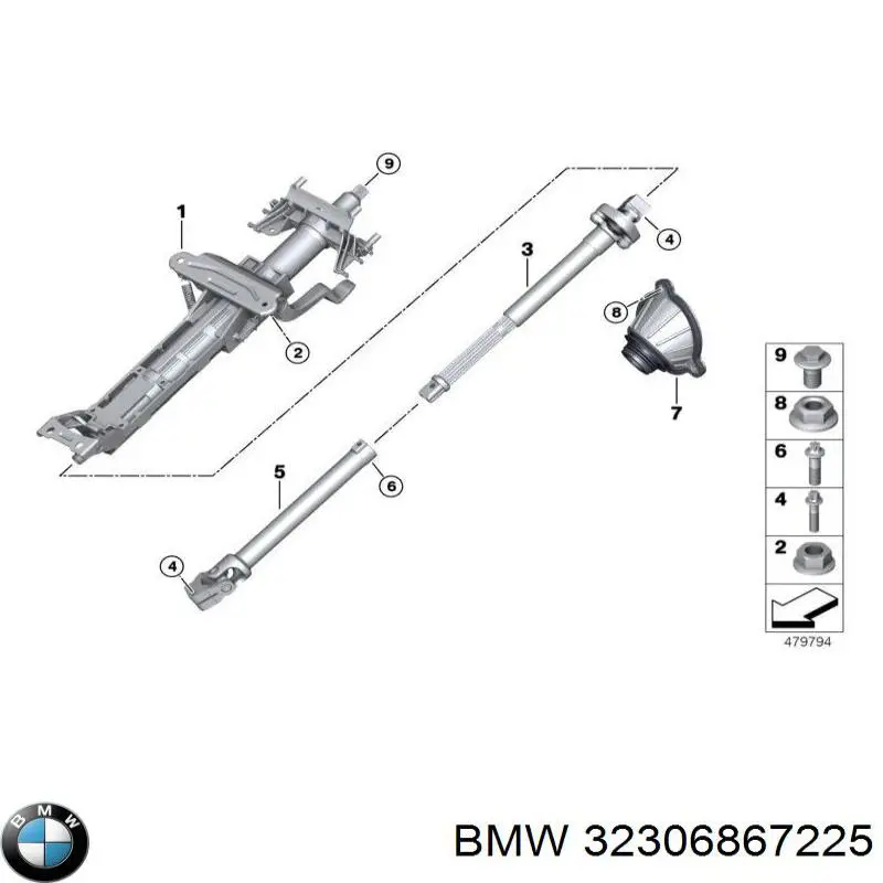 32306896189 BMW Колонка рульового управління