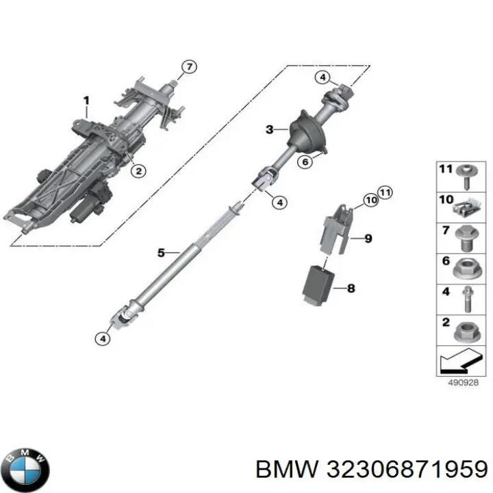 32306871959 BMW Вал рульової колонки, нижній