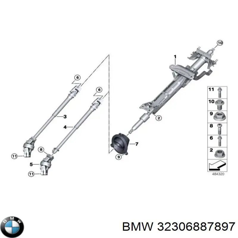 Купити 32306887897 BMW Рульова колонка