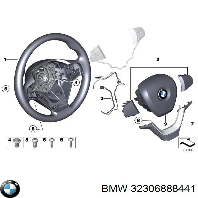 Подушка AIRBAG передня ліва BMW 32306888441 ціна, від 164.70 USD