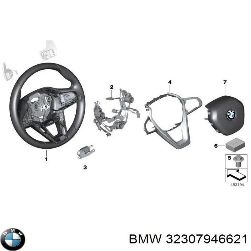 Подушка Айрбег водія BMW 32307946621 ціна, від 164.69 USD