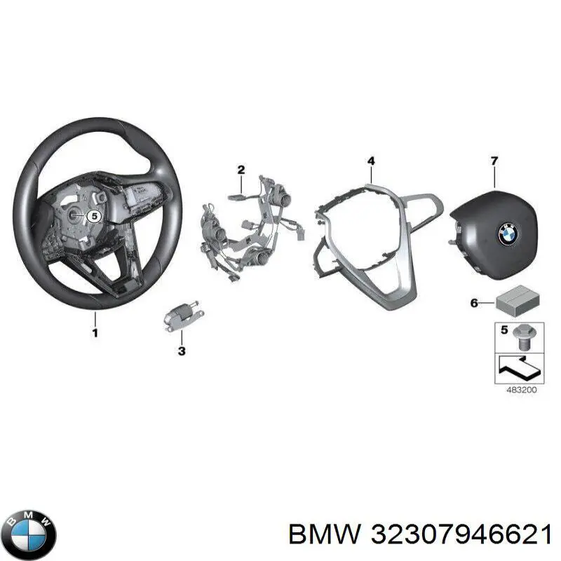 32307946621 BMW Подушка безпеки, водійська, AIRBAG