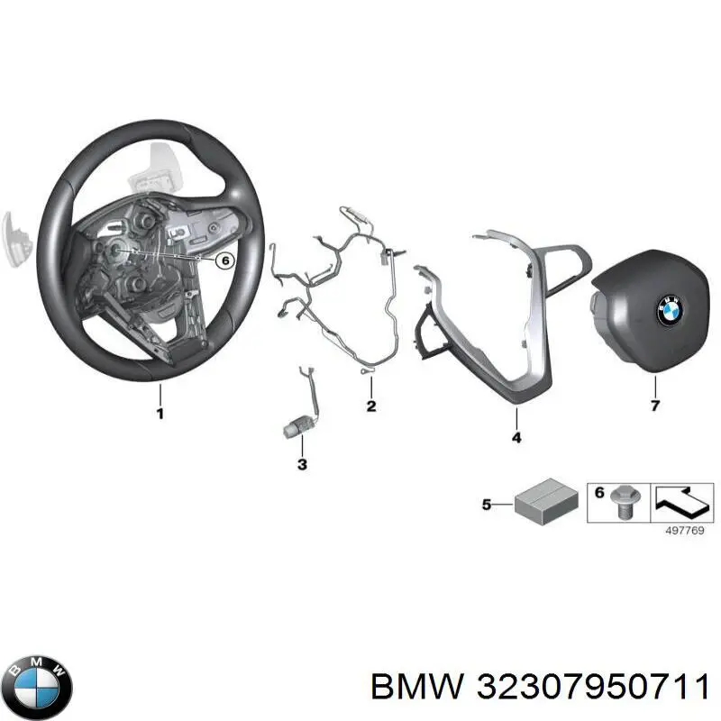 32307950711 BMW Накладка рульового колеса