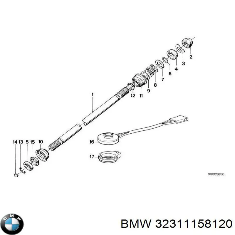 Купити 32311158120 BMW Вал рульової колонки, верхній